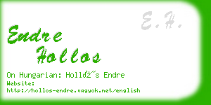 endre hollos business card